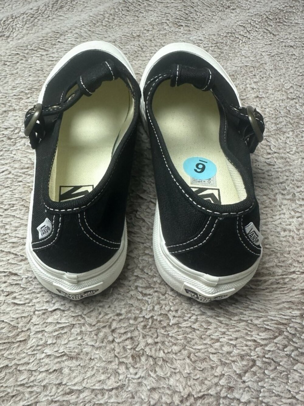 Vans Style 93 Mary Jane Women Size 7.5 Black White Canvas Buckle Shoes NEW - Picture 5 of 15